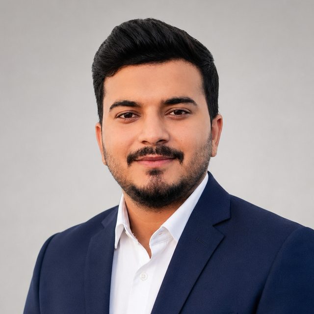 Portrait of Yashraj Singh Rajawat, Data Science Analyst and AI/ML Engineer, wearing a navy blazer